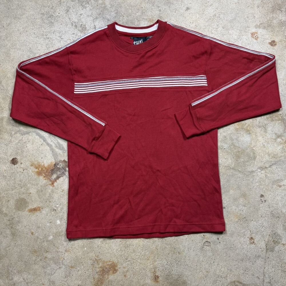 VTG Y2K Red Point Zero Surf Beach Striped Sweater Size L